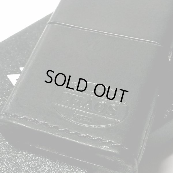 画像7: ZIPPO ライター 革巻き ジッポ おしゃれ カオス ブラック スリードットスタッズ 真鍮 Leather Works 黒 牛本皮 ハンドメイド 彫刻 かっこいい メンズ ブランド ギフト (7)