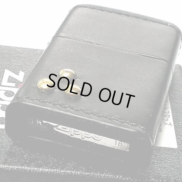 画像5: ZIPPO ライター 革巻き ジッポ おしゃれ カオス ブラック スリードットスタッズ 真鍮 Leather Works 黒 牛本皮 ハンドメイド 彫刻 かっこいい メンズ ブランド ギフト (5)