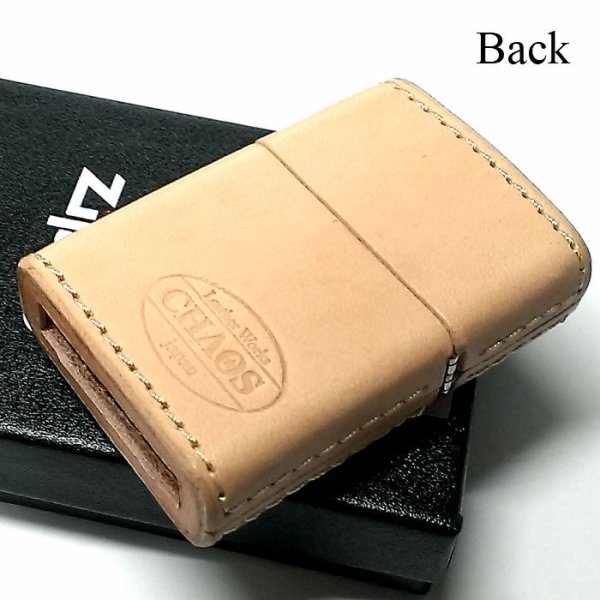画像3: ZIPPO ライター 革巻き ジッポ おしゃれ カオス サンマークスタッズ 真鍮 Leather Works 牛本革 ハンドメイド 彫刻 ブランド かっこいい メンズ ギフト (3)