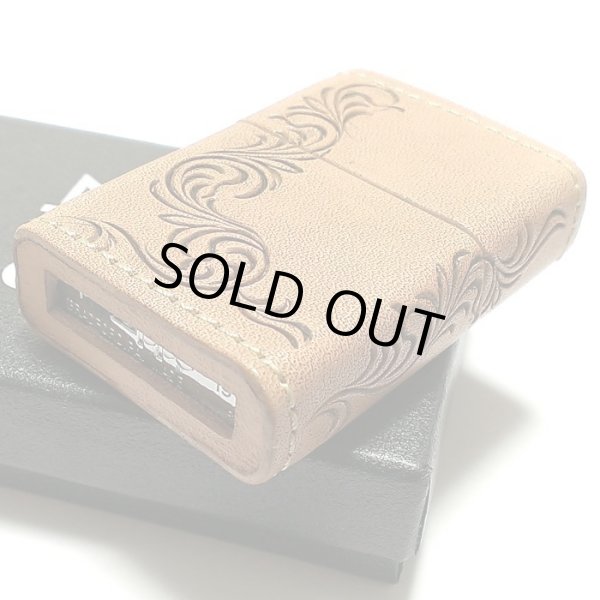 画像6: ZIPPO ライター 革巻き ジッポ 唐草 3面彫刻 おしゃれ カオス Leather Works 牛本革 ハンドメイド かっこいい 皮 メンズ ブランド ギフト (6)