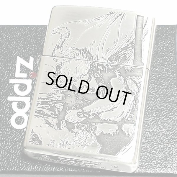 画像2: ZIPPO ライター 天野喜孝 ジッポ アンティークシルバー 銀燻し 彫刻デザイン かっこいい おしゃれ ゲーム メンズ ギフト プレゼント (2)