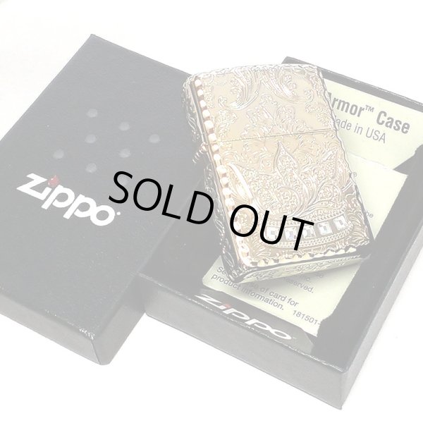 画像9: ZIPPO ライター アーマー 限定 ジッポ クラウン ゴールド 5面加工 コーナーリューター おしゃれ スワロフスキー 金タンク シリアルナンバー入り 王冠 彫刻 ラインストーン 金 かっこいい メンズ プレゼント ギフト (9)