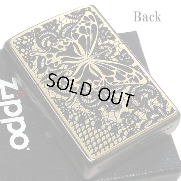 画像3: ZIPPO セクシーメタル 裏面蝶 ジッポ ライター 限定シリアルNo.入り 両面加工 ガンメタ 薔薇 Sexy Metal バタフライ ゴールド メタル貼り 金 おしゃれ メンズ レディース ギフト プレゼント (3)