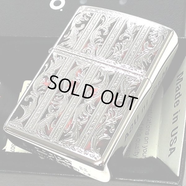 画像2: ZIPPOライター マーブル アラベスク エッチング彫刻 シルバー ジッポ 両面加工 銀 かっこいい おしゃれ メンズ ギフト プレゼント (2)