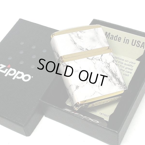 画像6: ZIPPO ライター ロゴ ジッポー ゴールド ホワイト 金タンク 4面加工 大理石 Marble Logo かっこいい おしゃれ メンズ ギフト プレゼント (6)