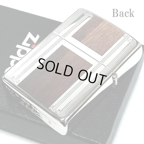 画像3: ZIPPO 両面加工 エッチング ジッポ ライター ロゴ ダブルライン シルバー ブラウン ニッケルメッキ かっこいい おしゃれ ギフト プレゼント メンズ 木目調 渋い (3)
