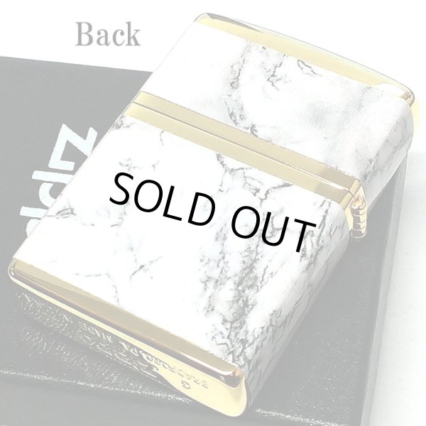 画像3: ZIPPO ライター ロゴ ジッポー ゴールド ホワイト 金タンク 4面加工 大理石 Marble Logo かっこいい おしゃれ メンズ ギフト プレゼント (3)