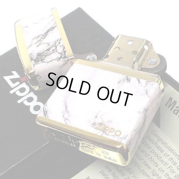 画像5: ZIPPO ライター ロゴ ジッポー ゴールド ホワイト 金タンク 4面加工 大理石 Marble Logo かっこいい おしゃれ メンズ ギフト プレゼント (5)