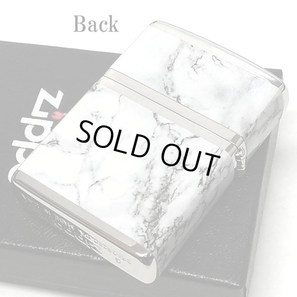 画像3: ジッポ ライター ZIPPO ロゴ シルバー ホワイト 4面加工 大理石 Marble Logo かっこいい おしゃれ メンズ ギフト プレゼント (3)