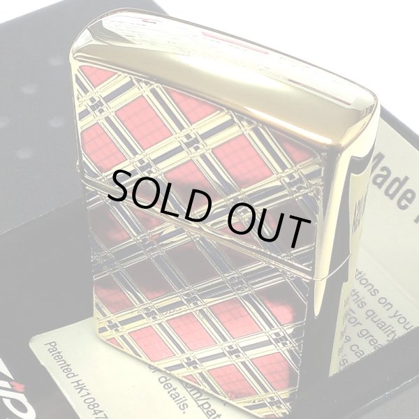 画像6: ZIPPO ダイアモンドパターン ジッポ ライター ゴールド＆レッド 金タンク 赤 両面加工 彫刻 かっこいい おしゃれ メンズ ギフト プレゼント (6)
