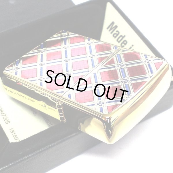 画像5: ZIPPO ダイアモンドパターン ジッポ ライター ゴールド＆レッド 金タンク 赤 両面加工 彫刻 かっこいい おしゃれ メンズ ギフト プレゼント (5)