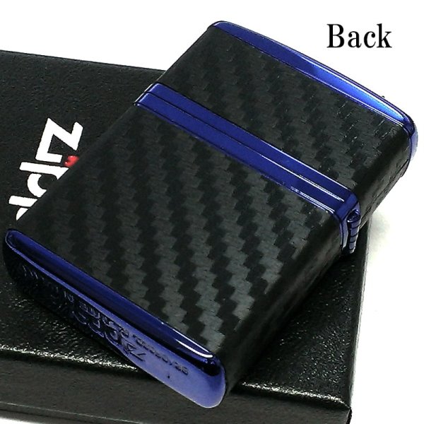 画像3: ZIPPO ライター アーマー カーボン ジッポ おしゃれ ブルーイオンコーティング 4面連続加工 ブラック シンプル 黒 青 かっこいい メンズ シンプル 父の日 ギフト プレゼント (3)