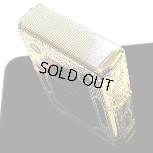 画像10: ZIPPO 1937レプリカ フラットトップ ファンタジーブック おしゃれ ゴールド&レッド ジッポ ライター かっこいい 5面加工 エッチング彫刻 金赤 金タンク メンズ プレゼント ギフト (10)