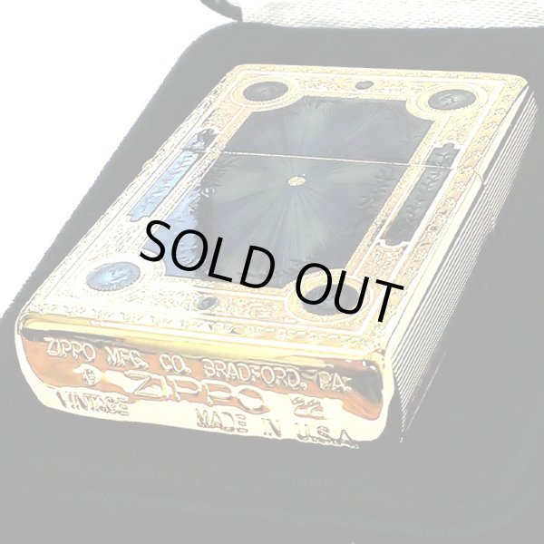 画像4: ZIPPO ライター 1937レプリカ フラットトップ ゴールド&ブルー ファンタジーブック ジッポ かっこいい 5面加工 エッチング彫刻 金青 金タンク おしゃれ メンズ プレゼント ギフト (4)