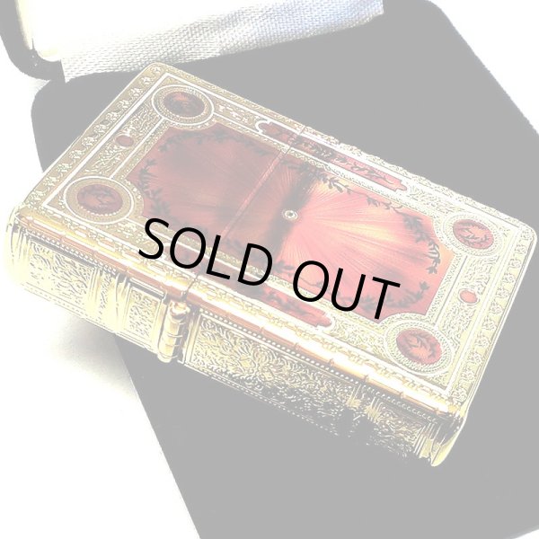 画像2: ZIPPO 1937レプリカ フラットトップ ファンタジーブック おしゃれ ゴールド&レッド ジッポ ライター かっこいい 5面加工 エッチング彫刻 金赤 金タンク メンズ プレゼント ギフト (2)