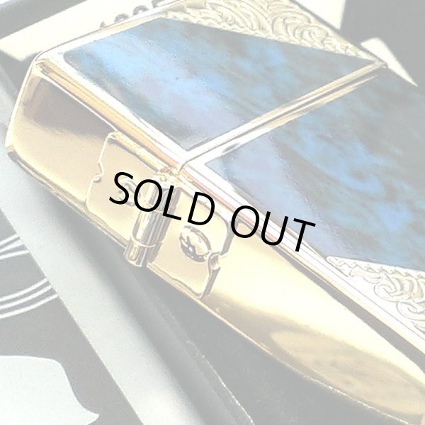 画像5: ZIPPO 1935 復刻レプリカ ベネチアン ジッポ ライター ブルー クラシック アラベスク 両面加工 マーブル柄 金タンク かっこいい メンズ プレゼント ギフト (5)