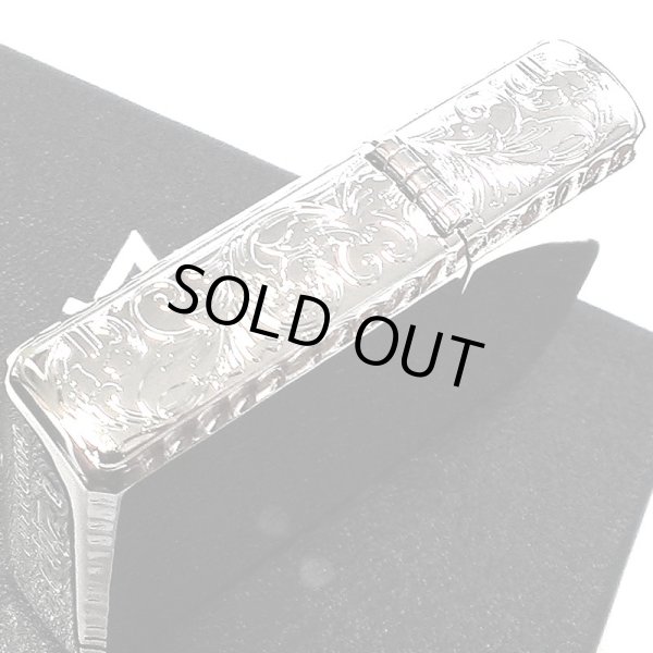 画像4: ZIPPO ライター アーマー 鏡面プラチナシルバー ジッポ サイドアラベスク リューター加工 ギフト シンプル かっこいい 重厚 おしゃれ メンズ プレゼント (4)