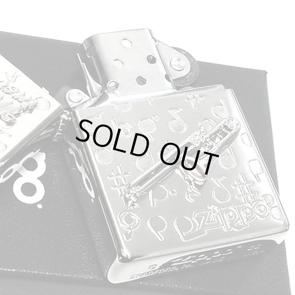 画像4: ZIPPO トロンボーン ジッポライター 楽器 シルバー 可愛い 両面加工 ハート 音符 ホワイトニッケル 銀 かわいい おしゃれ メンズ レディース プレゼント ギフト (4)