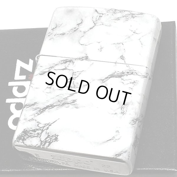 画像2: ZIPPO ライター 大理石柄 5面連続プリント ジッポ ホワイト 渋い 白 おしゃれ かっこいい メンズ プレゼント ギフト (2)