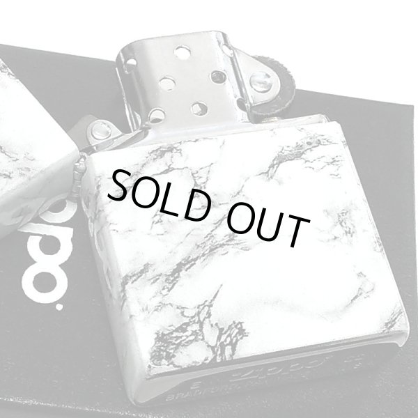 画像4: ZIPPO ライター 大理石柄 5面連続プリント ジッポ ホワイト 渋い 白 おしゃれ かっこいい メンズ プレゼント ギフト (4)