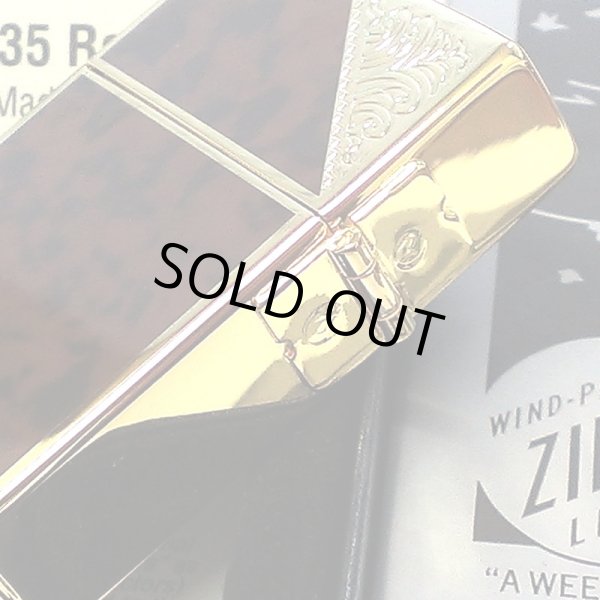 画像5: ZIPPO 1935 復刻レプリカ ベネチアン ジッポ ライター ゴールド＆ブラウン 茶 クラシック アラベスク 両面加工 マーブル柄 金タンク かっこいい ギフト メンズ プレゼント (5)