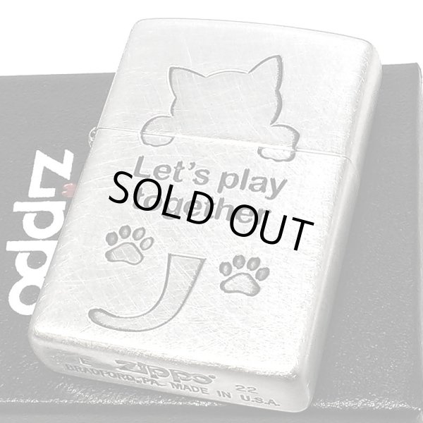 画像2: ZIPPO 可愛い Let’s play together CAT 猫 ジッポ ライター シルバー おしゃれ ネコ 銀 かわいい 女性 レディース メンズ ギフト プレゼント (2)
