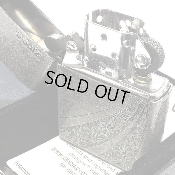 画像4: ZIPPO アラベスク ジッポ ライター ロゴ ニッケルバレル エッチング彫刻 おしゃれ 唐草 アンティークシルバー かっこいい メンズ お洒落 ギフト プレゼント (4)