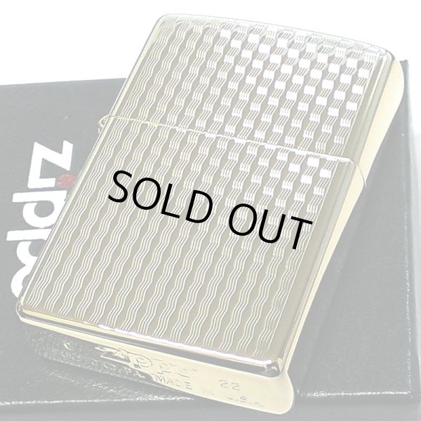 画像1: ZIPPO ライター ダイヤカット 籠目 ジッポー かごめ ゴールド K24 純金メッキ かっこいい 金タンク おしゃれ メンズ プレゼント ギフト (1)