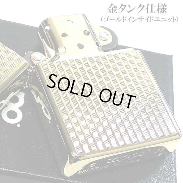 画像4: ZIPPO ライター ダイヤカット 籠目 ジッポー かごめ ゴールド K24 純金メッキ かっこいい 金タンク おしゃれ メンズ プレゼント ギフト (4)