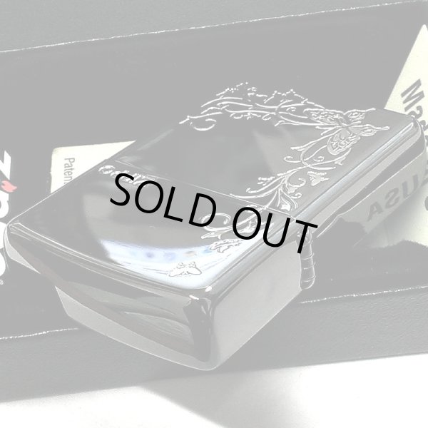 画像5: ZIPPO ライター バタフライ ジッポ ロゴ ブラックニッケル 蝶 可愛い 銀差し かわいい おしゃれ 黒 女性 レディース ギフト プレゼント (5)