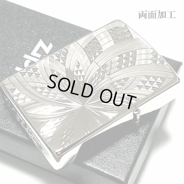 画像4: ZIPPO ライター ダイヤモンドカット スパイラル ジッポ プラチナシルバー 彫刻 両面加工 メンズ 動画あり かっこいい ジッポー ギフト プレゼント (4)