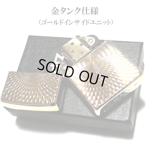 画像4: ジッポ ライター ZIPPO ダイヤモンドカット ゴールド K24 純金メッキ 彫刻 両面加工 金タンク ジッポー かっこいい おしゃれ メンズ ギフト プレゼント (4)
