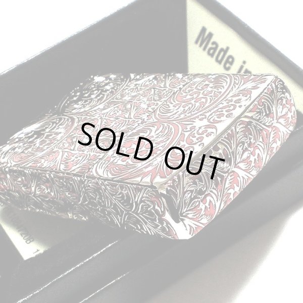画像5: ZIPPO ライター スプレンダー イオンレッド アラベスク模様 ジッポ 5面加工 彫刻 シルバー鍍金差し かっこいい おしゃれ レディース メンズ ギフト プレゼント (5)