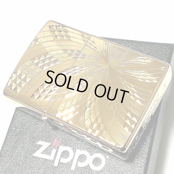 画像3: ZIPPO ライター ダイヤモンドカット スパイラル ジッポ K24 純金メッキ 彫刻 金タンク 両面加工 メンズ かっこいい ジッポー ギフト プレゼント (3)