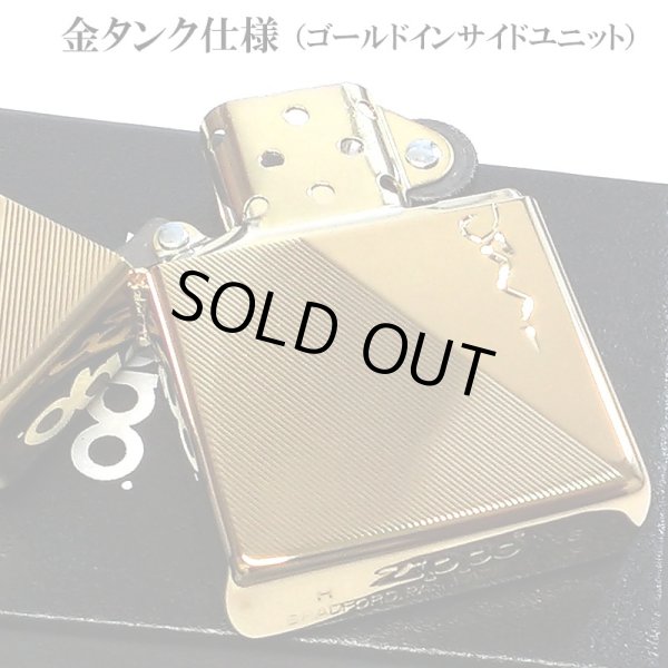 画像4: ZIPPO ライター 手彫り彫刻 リーフ 金タンク ジッポ ゴールド K24 おしゃれ ハンドカット 金メッキ シンプル メンズ レディース ギフト プレゼント (4)
