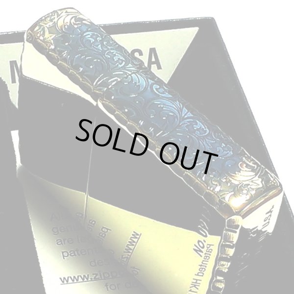 画像4: ジッポ ライター ３面彫刻 アラベスク ゴールド 限定 ZIPPO かっこいい イブシ仕上げ コーナーリューター シリアルNo刻印 プレゼント メンズ ギフト レディース おしゃれ (4)