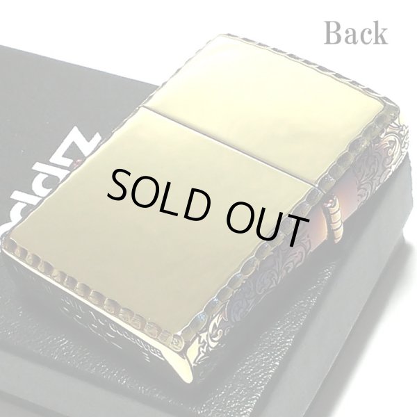画像3: ジッポ ライター ３面彫刻 アラベスク ゴールド 限定 ZIPPO かっこいい イブシ仕上げ コーナーリューター シリアルNo刻印 プレゼント メンズ ギフト レディース おしゃれ (3)