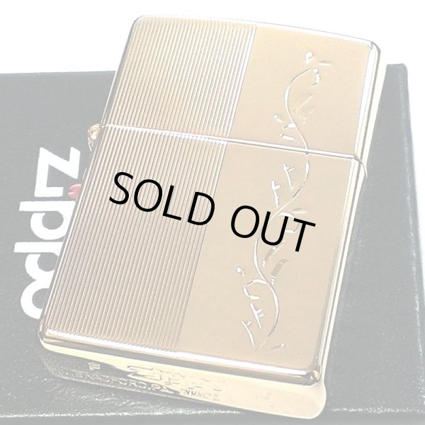 画像2: ZIPPO ライター 手彫り彫刻 金メッキ リーフ ジッポ 金タンク K24 ゴールド ハンドカット シンプル おしゃれ メンズ レディース ギフト プレゼント (2)