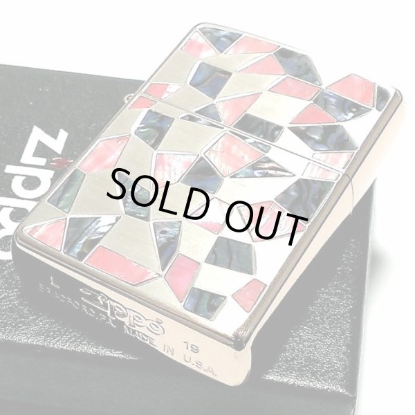 画像4: ZIPPO ライター ジッポ シェル シルバー ピンクゴールドメッキ 鏡面 天然貝象嵌 シェルイン 両面加工 おしゃれ かっこいい メンズ レディース ギフト 女性 プレゼント (4)