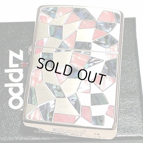 画像2: ZIPPO ライター ジッポ シェル シルバー ピンクゴールドメッキ 鏡面 天然貝象嵌 シェルイン 両面加工 おしゃれ かっこいい メンズ レディース ギフト 女性 プレゼント (2)