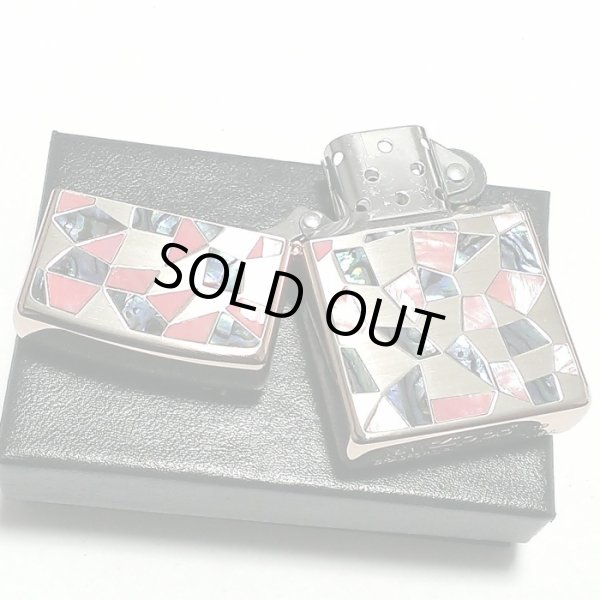 画像3: ZIPPO ライター ジッポ シェル シルバー ピンクゴールドメッキ 鏡面 天然貝象嵌 シェルイン 両面加工 おしゃれ かっこいい メンズ レディース ギフト 女性 プレゼント (3)