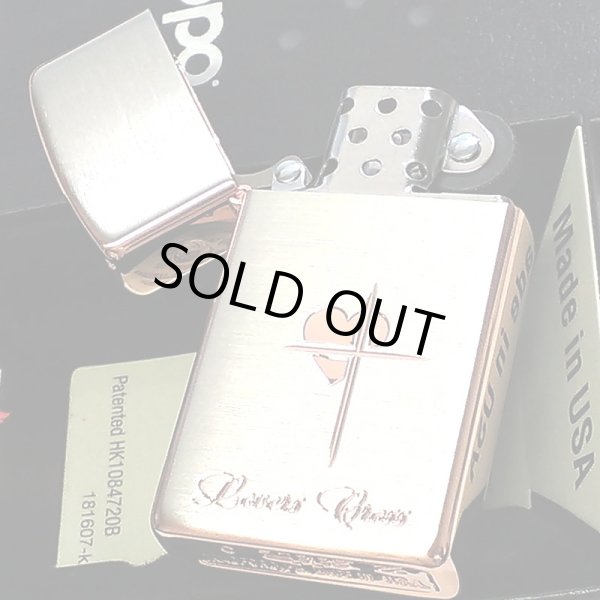 画像3: ZIPPO スリム ジッポ ライター ハート クロス ラバーズ 彫刻 ピンクゴールド シルバーサテン 可愛い 女性 メンズ レディース かわいい シンプル ギフト プレゼント (3)