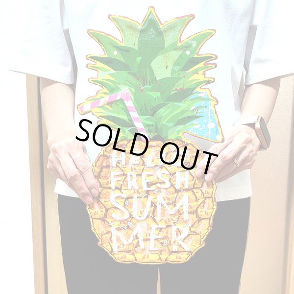 画像6: ブリキ看板 可愛い ビンテージ Pineapple Summer パイナップル ジュース アンティーク ガレージ プレート 壁飾り アメリカン 雑貨 インテリア おしゃれ かわいい サーファー カフェ 店舗 (6)