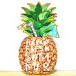 画像1: ブリキ看板 可愛い ビンテージ Pineapple Summer パイナップル ジュース アンティーク ガレージ プレート 壁飾り アメリカン 雑貨 インテリア おしゃれ かわいい サーファー カフェ 店舗 (1)