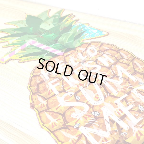 画像4: ブリキ看板 可愛い ビンテージ Pineapple Summer パイナップル ジュース アンティーク ガレージ プレート 壁飾り アメリカン 雑貨 インテリア おしゃれ かわいい サーファー カフェ 店舗 (4)