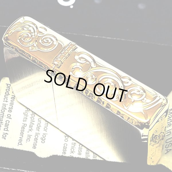 画像5: ZIPPO アーマー 限定 ３面彫刻 アラベスク シルバー＆ゴールド ジッポ ライター かっこいい 金銀 シリアルNo刻印 コーナーリューター 重厚 メンズ ギフト (5)