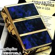 画像1: ZIPPO ライター 限定 1935 復刻レプリカ ジッポー ゴールド＆ブルー かっこいい 4面加工 シリアルナンバー入り 角型 動画有り ギフト プレゼント 3バレル おしゃれ メンズ (1)