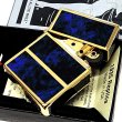 画像9: ZIPPO ライター 限定 1935 復刻レプリカ ジッポー ゴールド＆ブルー かっこいい 4面加工 シリアルナンバー入り 角型 動画有り ギフト プレゼント 3バレル おしゃれ メンズ (9)