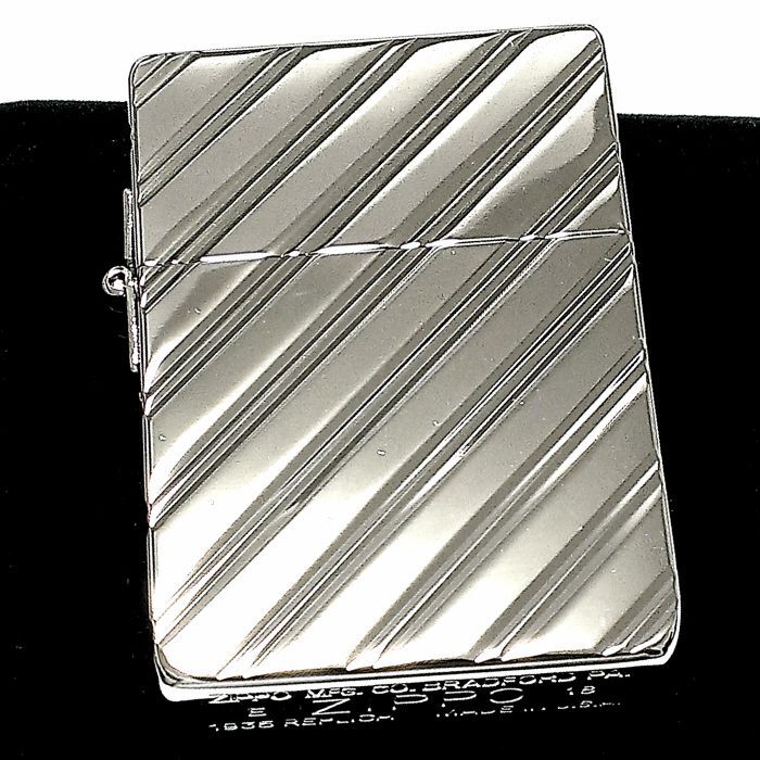 Zippo ライター 1935 復刻レプリカ ジッポー プラチナシルバー かっこいい 5面ダイヤカット彫刻 鏡面 角型 ギフト プレゼント 3バレル おしゃれ メンズ