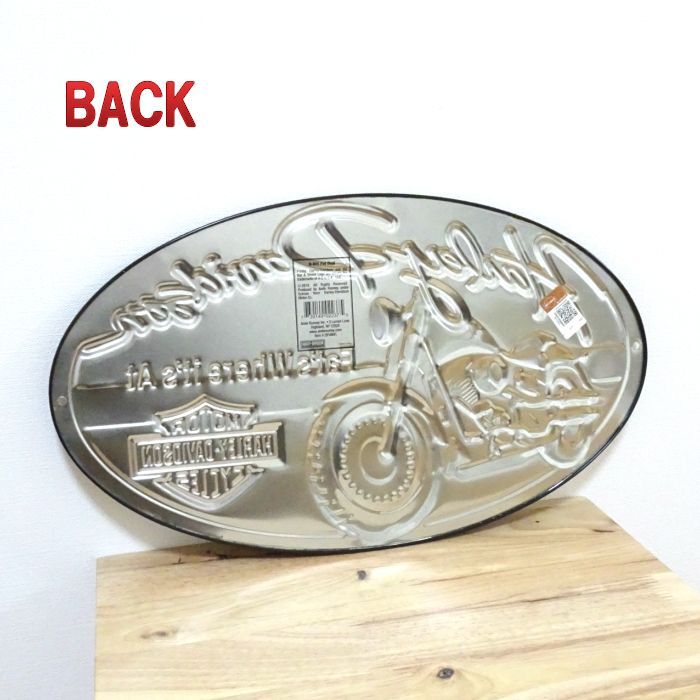ブリキ看板 バイク H D Fat Boy Oval ハーレーダビッドソン アンティーク ガレージ 壁飾り ロゴ 正規ライセンス品 アメリカン かっこいい 雑貨 インテリア おしゃれ カフェ 店舗